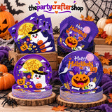 Disposable Halloween Table Setting: 50 Guests, Pumpkins Ghosts Skeletons Spiders Webs