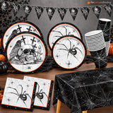 Halloween Party Set: 25 Large Plates, Small Plates, Napkins, Cups, Banner, Tablecloth