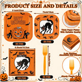 Vintage Halloween Party Set: Large Plates, Small Platters, Napkins, Forks