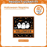 Halloween Luncheon Napkins, Set of 40 Disposable Black Orange 3-Ply Paper