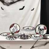 100 Piece Paper Plate Set, 9 Inch Dinner 7 Inch Dessert, Gothic Halloween Party