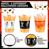 Spooky Party Cup, 60-Count Plastic Cup: 12-Ounce Halloween Cup with Skulls, Blood Splatters