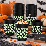 Halloween Ghost Cups: 30-Pack 16oz Stackable Disposable Cups for Cold Drinks