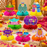 Honeycomb Centerpieces: Set of 8 Diwali Party Decorations (Cardstock)