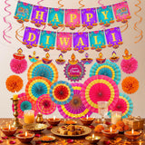 Pre-Folded Double-Sided Paper Decor: Diwali Festival of Lights Party Set