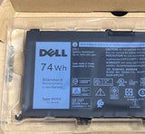 Genuine Dell 357F9 71JF4 Battery 74Wh OEM Laptop Replacement Rechargeable Battery