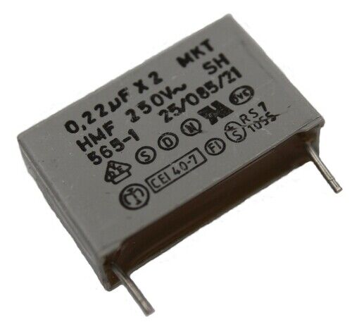 , Interference Suppression Film Capacitor - Class X2 - 0.22µf 250V,