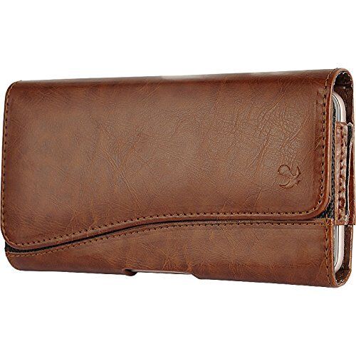 Brown1 Horizontal Belt Clip Holster Leather Pouch Cover Case for HTC ONE (M8)