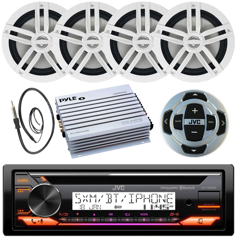Jvc Kd-T92Mbs Cd Receiver, Antenna, Remote, 4X 6.5" 180W Speakers, 4-Ch 400W Amp