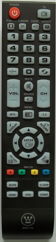 Original New Westinghouse Remote Control Rmt21 For Cw40T6Dw Cw40T8Gw Cw40T2Rw
