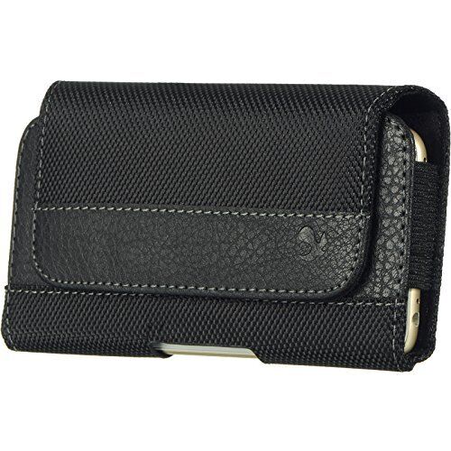 Black3 Horizontal Belt Clip Holster Leather Pouch Case for HTC One A9 Aero