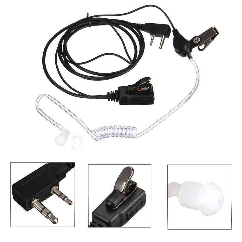 Fbi Style Headset Earphone Earpiece Mic Security Radio Walkie Talkie Pro 2 Pin