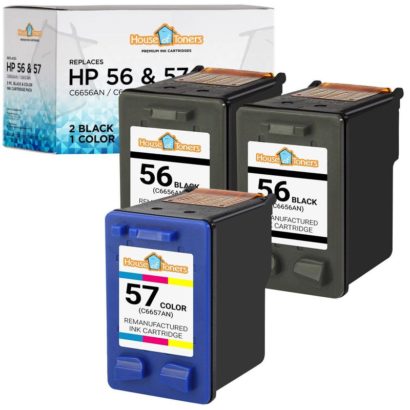 3Pk For Hp 56 Hp 57 Ink Fits Deskjet 450 5150 5550 5650 5850 9650 9670 9680