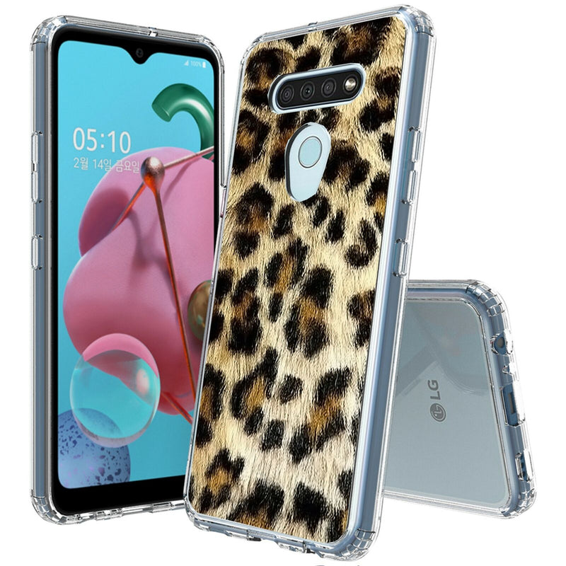For Lg K51, Q51 ,Reflect (6.5") Hybrid Bumper Shockproof Case Cheetah Fur