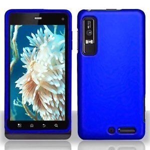 Hard Rubberized Case for Motorola Droid 3 XT862 - Blue