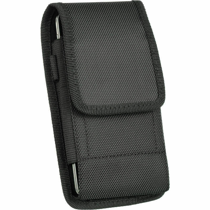 For Samsung Galaxy S21 5G Black Vertical Nylon Case Belt Clip Loop Holster Pouch