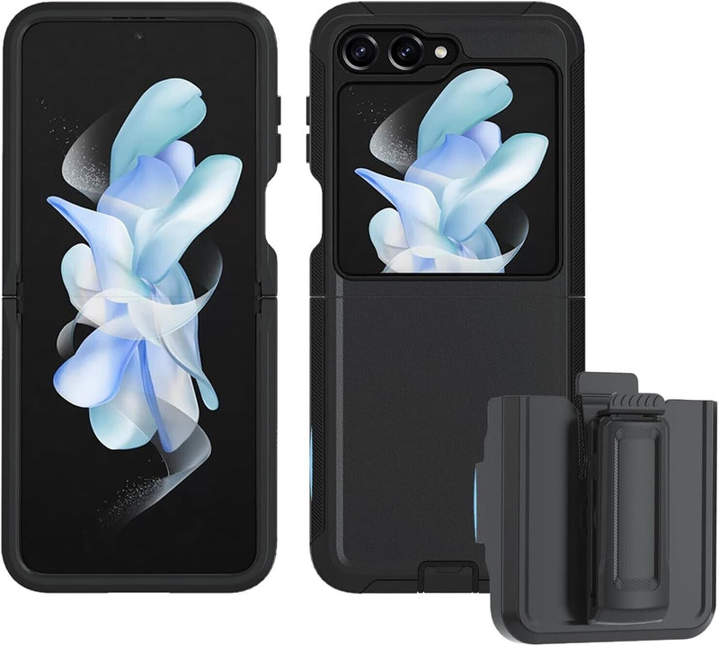 For Samsung Galaxy Z Flip 5 Heavy Duty Shockproof Rugged Case Belt Clip Holster