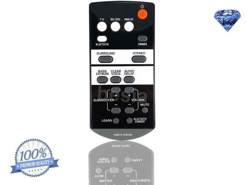 New Yamaha Fsr73 Zp80760 Replace Remote Control For Yas-105 Srt-700 Ats-1050