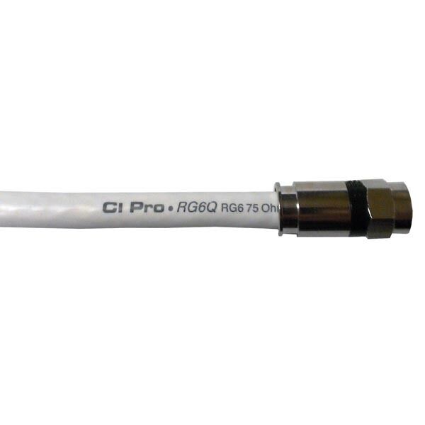 15 Ft Rg6 Quad Shielded Coaxial Cable With Heavy Duty Compression