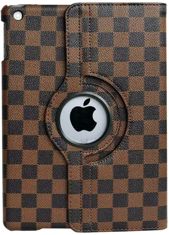 For Apple Ipad 10.2" (9Th Gen) - Brown Squared Rotating Stand Cover Case Pouch