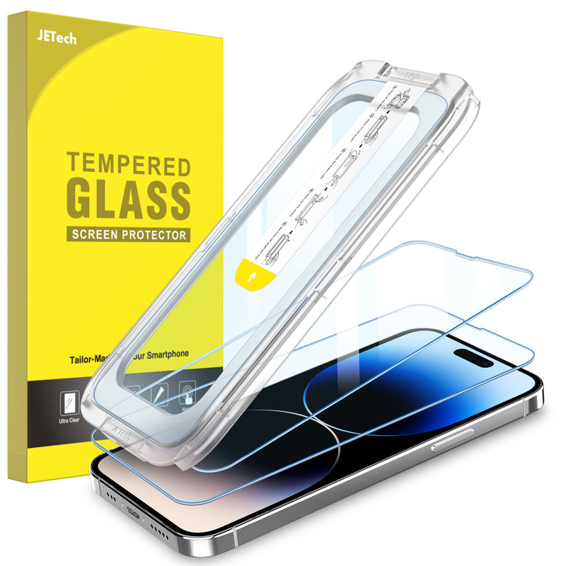 JETech One Touch Install Screen Protector for iPhone 14 Pro 6.1-Inch, 2-Pack