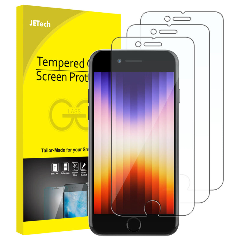 JETech Screen Protector for iPhone SE 3 2022 3rd Edition Tempered Glass Film