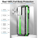 Full Body Shockproof Protective Case with Built in 9H Tempered Glass Screen Protector for iPhone 14 Pro Max 653