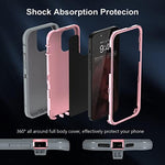 Heavy Duty Shockproof Full Body Protection 3 in 1 Silicone Rubber & Hard PC Rugged Durable Phone Cover for iPhone 14 Pro Max 764
