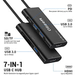 7 In 1 Usb C Dongle With 100W Power Delivery Compatible For Macbook Ipad Hp Dell Xps And More Type C Device