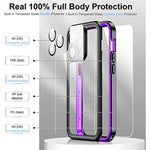 Full Body Shockproof Protective Case with Built in 9H Tempered Glass Screen Protector for iPhone 14 Pro Max 652