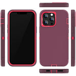 Heavy Duty Shockproof Full Body Protection 3 in 1 Silicone Rubber & Hard PC Rugged Durable Phone Cover for iPhone 14 Pro Max 771