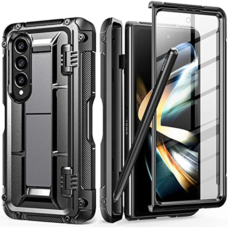 Samsung Galaxy Z Fold 4 Rugged Case With Built In Screen Protector Kickstand S Pen Slot