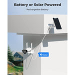 2K Wireless Outdoor Security Battery Camera with Dual Lens 2.4/5GHz w/ Solar Panel