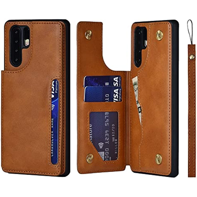 Soft Tpu Back Wallet Case Flip Wrist Strap Multi Function Durable Case For Huawei P30 Pro