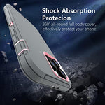 Heavy Duty Shockproof Full Body Protection 3 in 1 Silicone Rubber & Hard PC Rugged Durable Phone Cover for iPhone 14 Pro Max 758