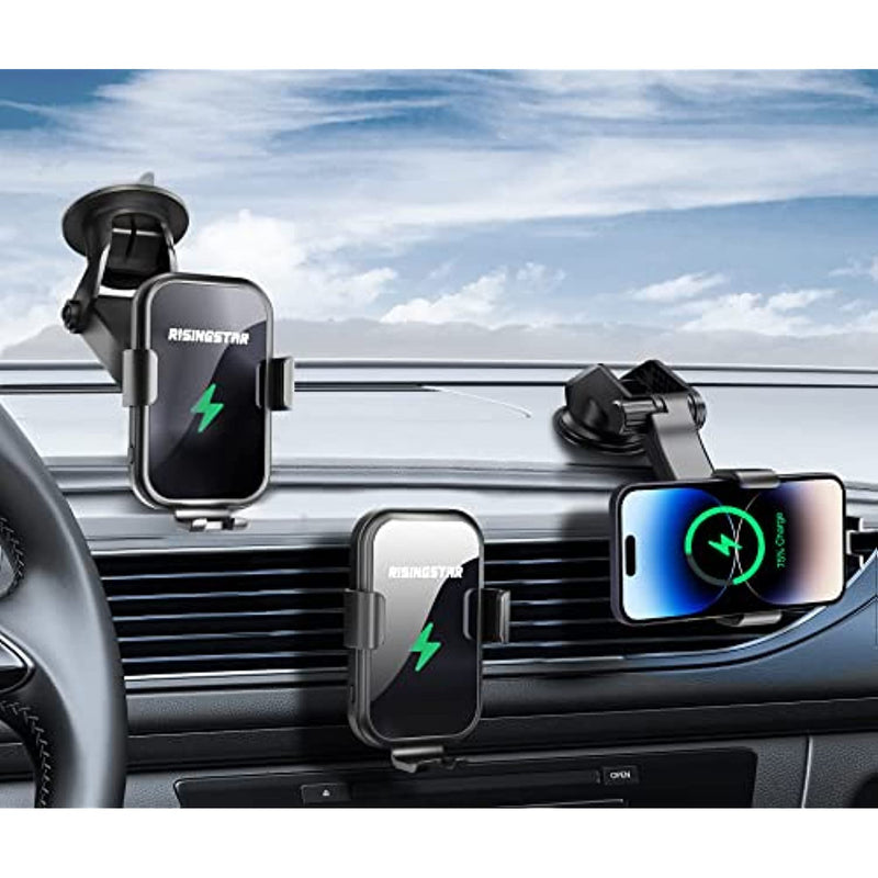 Auto Clamping Alignment Windshield Dashboard Air Vent Cell Phone Holder For Iphone 14 13 12 11 Pro X 8 Samsung S20 S10 S9 S8