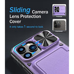 Shockproof Case with Camera Cover & Card Holder for iPhone 14 Pro Max 1322