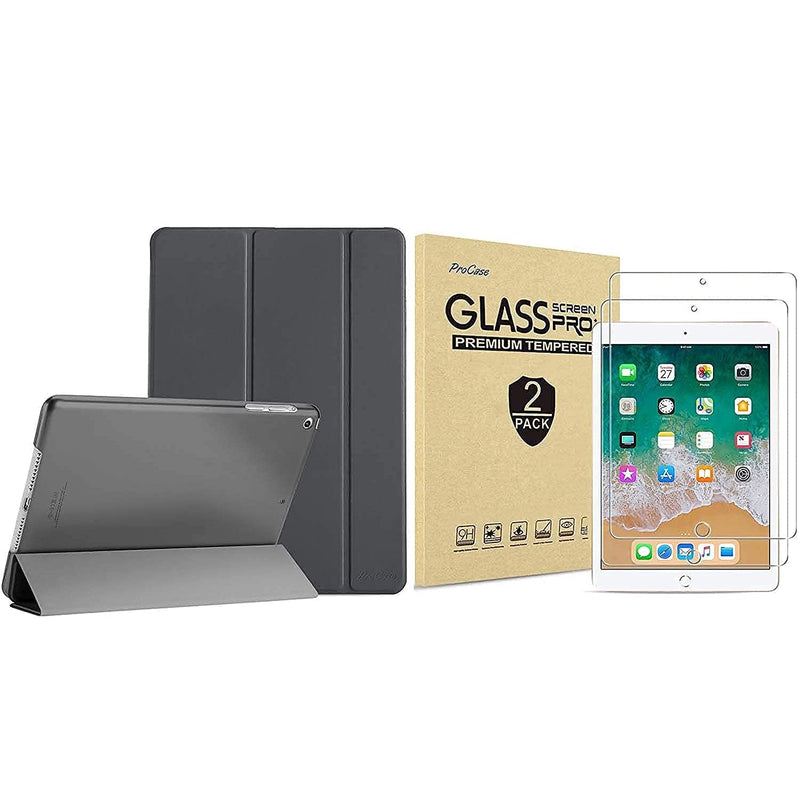 Ipad Air 1St 2013 Grey Slim Hard Shell Case Bundle With 2 Pack Ipad 9 7 2018 2017 Ipad Pro 9 7 Ipad Air 2 Ipad Air Tempered Glass Screen Protectors