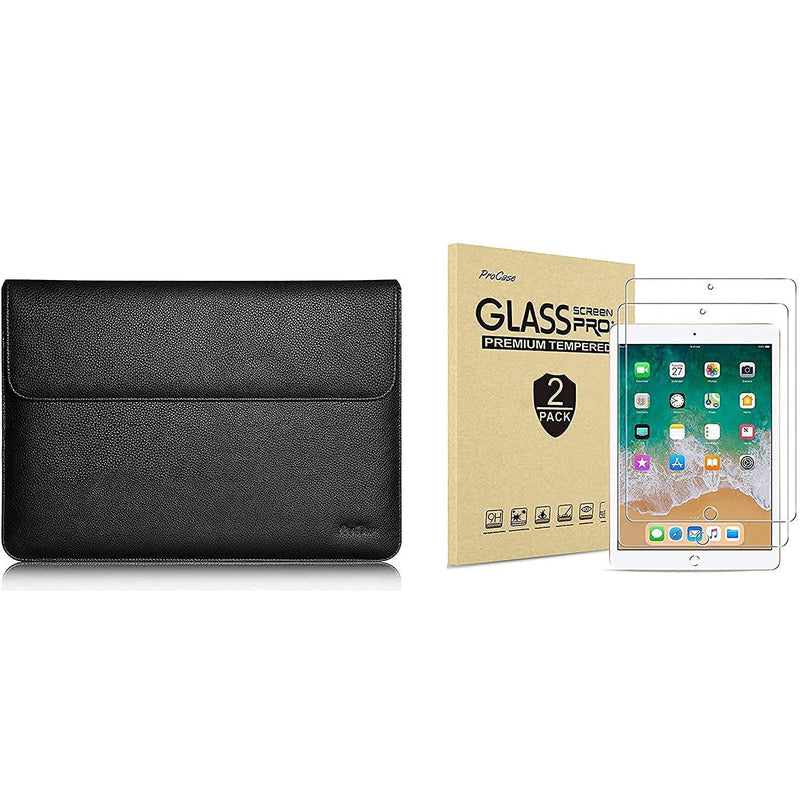 9 7 10 5 Inch Wallet Sleeve Case Bundle With 2 Pack Ipad 9 7 2018 2017 Ipad Pro 9 7 Ipad Air 2 Ipad Air Tempered Glass Screen Protectors