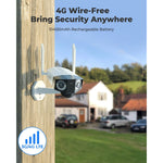 Wireless Outdoor Cellular Security Camera 4G LTE 2K HD Plus/Duo 4G+SP Bundle