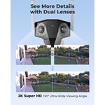 Wireless Outdoor Security Camera 2K Resolution Argus 3/Duo with Solar Panel