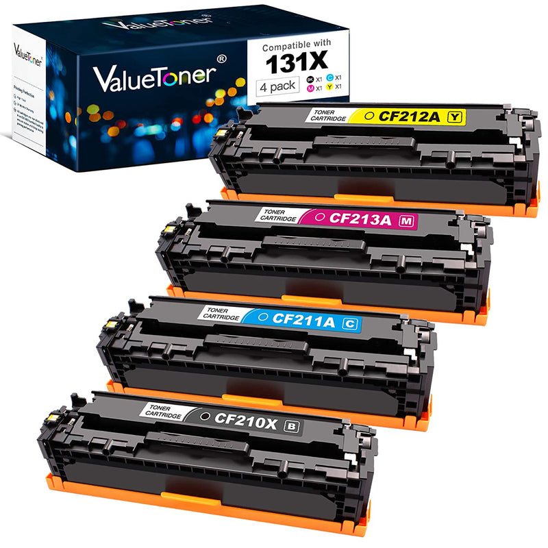 Valuetoner Toner Cartridge Replacement For Hp 131X 131A Cf210A Cf211A Cf212A Cf213A For Laserjet Pro 200 Color M251Nw M251N Mfp M276Nw Mfp M276N Printer Black