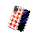 For Apple Iphone 12 Mini Red Plaid Design Double Layer Phone Case Cover