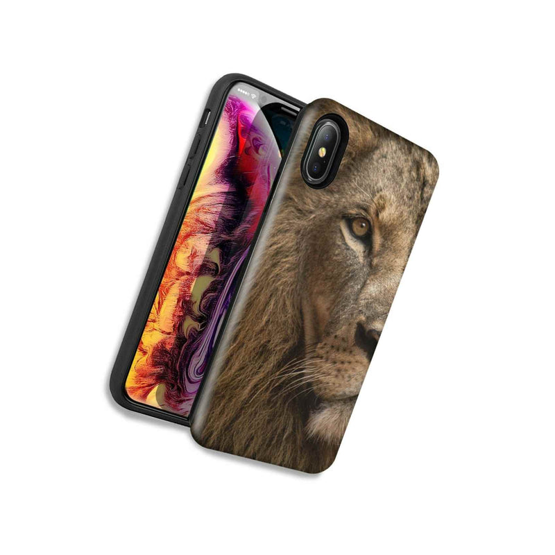 Lion Face Double Layer Hybrid Case Cover For Apple Iphone Xs Max