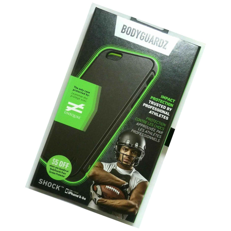 New Bodyguardz Shock Black Case For Iphone 6 6S Great For Athletes Active Sport