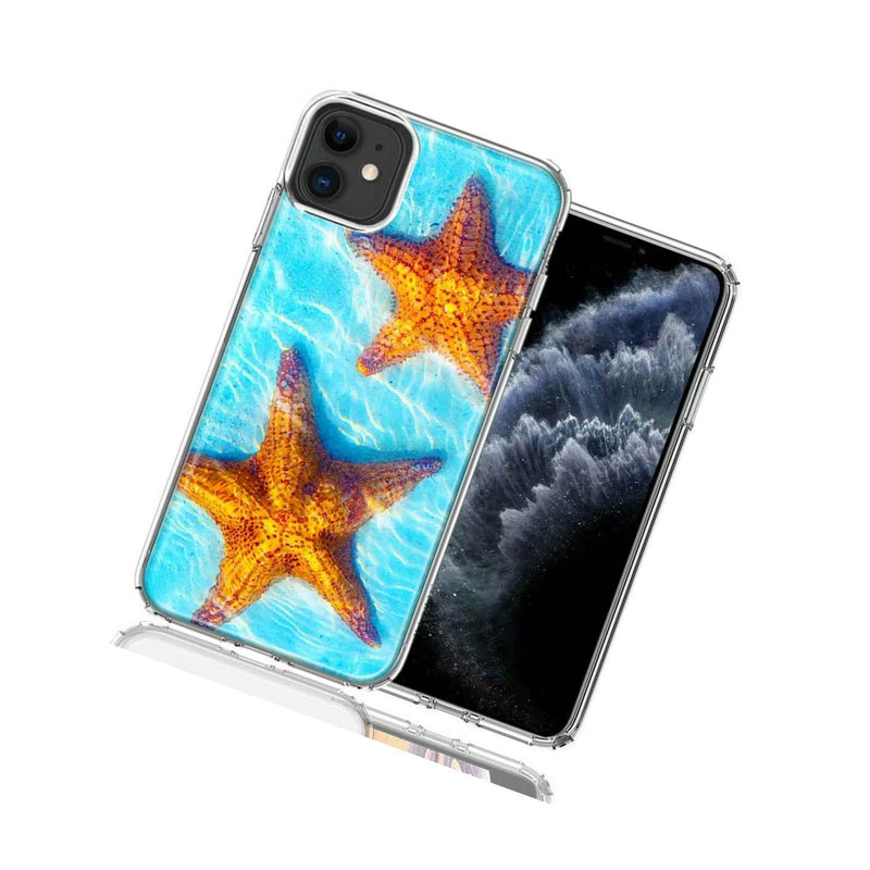 For Apple Iphone 12 Mini Ocean Starfish Design Double Layer Phone Case Cover