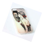 For Iphone Se 5S Rubber Gummy Gel Skin Case Cover Girl Skull Mirror Reflection
