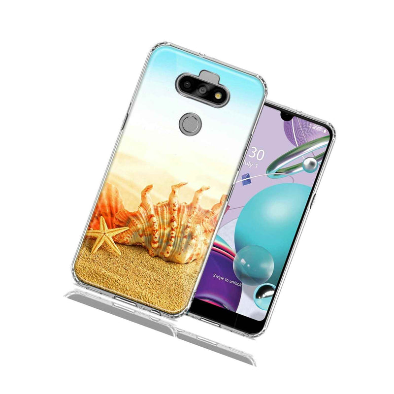 For Lg Aristo 5 K31 Fortune 3 Beach Shell Design Double Layer Phone Case