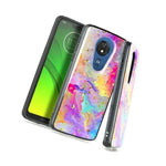 Motorola Moto G7 Play T Mobile Revvlry Rainbow Marble Shiny Flake Hard Case