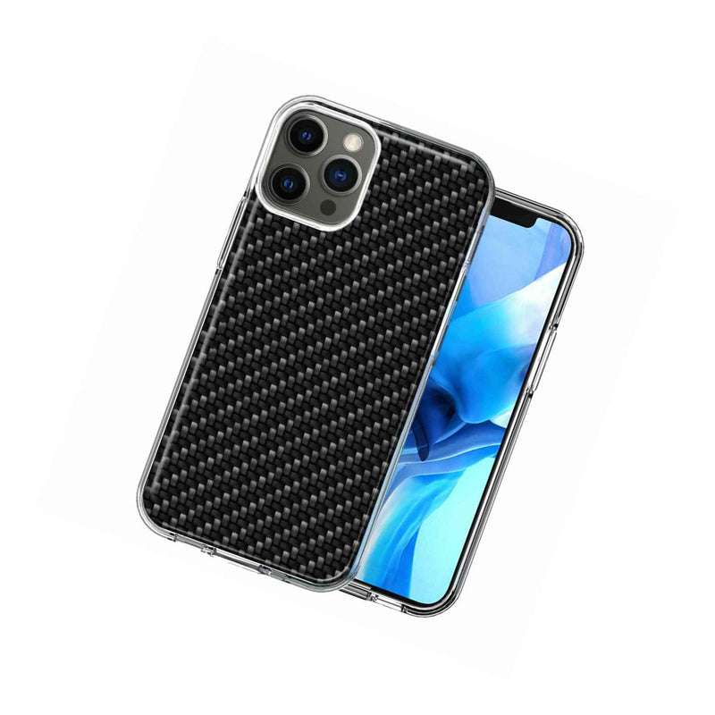 For Apple Iphone 12 Mini Carbon Fiber Look Double Layer Phone Case Cover
